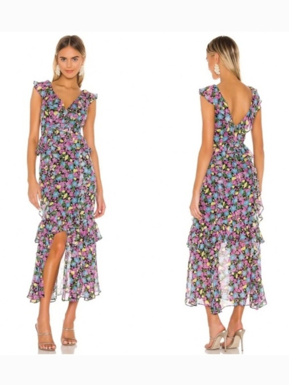 AMUR Evita Tiered Floral Dress - Size 4